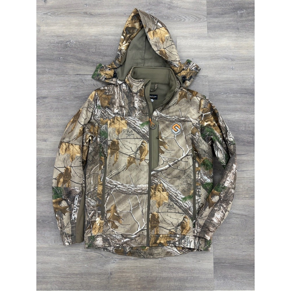 ScentLok Realtree Edge Camo Hunting Insulated Mens Med Full Zip Hooded Coat K1